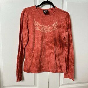 Y2K 2005 Harley Davidson Tie Dye Graphic Long Sleeve Shirt